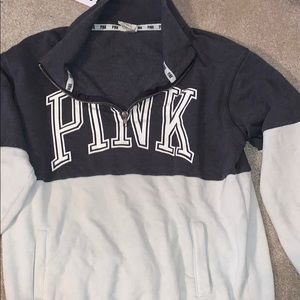 x-small pink quarter zip
